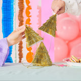 Mini Gold Fringe Party Hats (set of 4)