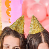 Mini Gold Fringe Party Hats (set of 4)