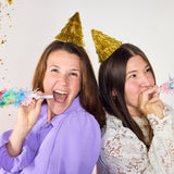 Mini Gold Fringe Party Hats (set of 4)