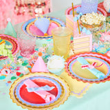 Rainbow Ric Rac Assorted Dinner Plates (10 ct, 5 colors)