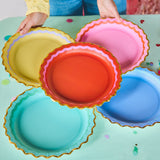 Rainbow Ric Rac Assorted Dinner Plates (10 ct, 5 colors)