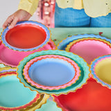 Rainbow Ric Rac Assorted Dinner Plates (10 ct, 5 colors)