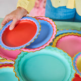 Rainbow Ric Rac Assorted Dinner Plates (10 ct, 5 colors)