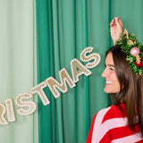 Merry Christmas Gold Shimmer Banner (Reusable Garland)
