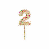 Gold Confetti Number Cake Toppers: 0-9