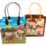 Western Cowboy Cowgirl Themed Party Favor Bags Treat Bags - Set of 6 or 12