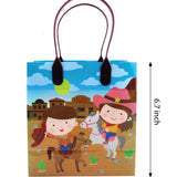 Western Cowboy Cowgirl Themed Party Favor Bags Treat Bags - Set of 6 or 12
