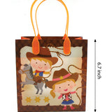 Western Cowboy Cowgirl Themed Party Favor Bags Treat Bags - Set of 6 or 12