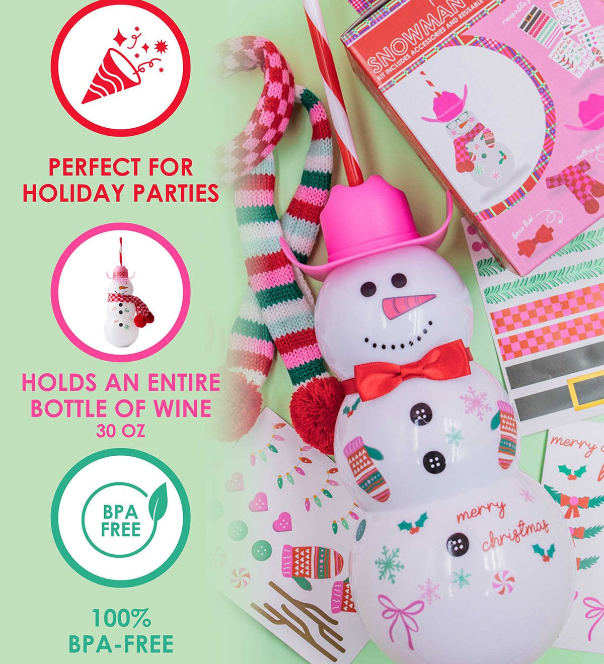 Snowman Sipper & Customizable Accessories