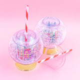 Holiday Village Snow Globe Sipper (Christmas Cup - set of 1, 6, or 12)