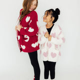 Red/Coconut Heart Cozy Socks