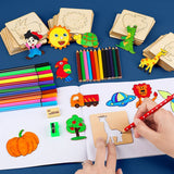 20pcs Montessori Kids Drawing Toys Wooden DIY Painting Stencils Set | Educational Craft Toy for Children