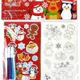 Christmas Holidays Color-in Sticker Set with Markers