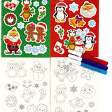 Christmas Holidays Color-in Sticker Set with Markers