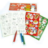 Christmas Holidays Color-in Sticker Set with Markers