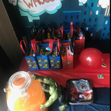 Superhero Text Party Favor Bags - Set of 6 or 12