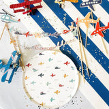 Oh My Time Flies Airplane Cake Banner, First Birthday Cake Topper