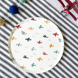 Airplane Dessert Plates, 7 Inch Kids Birthday Party Plates