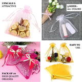 Fuchsia Organza Favor Bags, 5" x 7" (100 Pack)