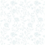 Baby Blue Floral Toile Scalloped Cocktail Napkins, 12pcs
