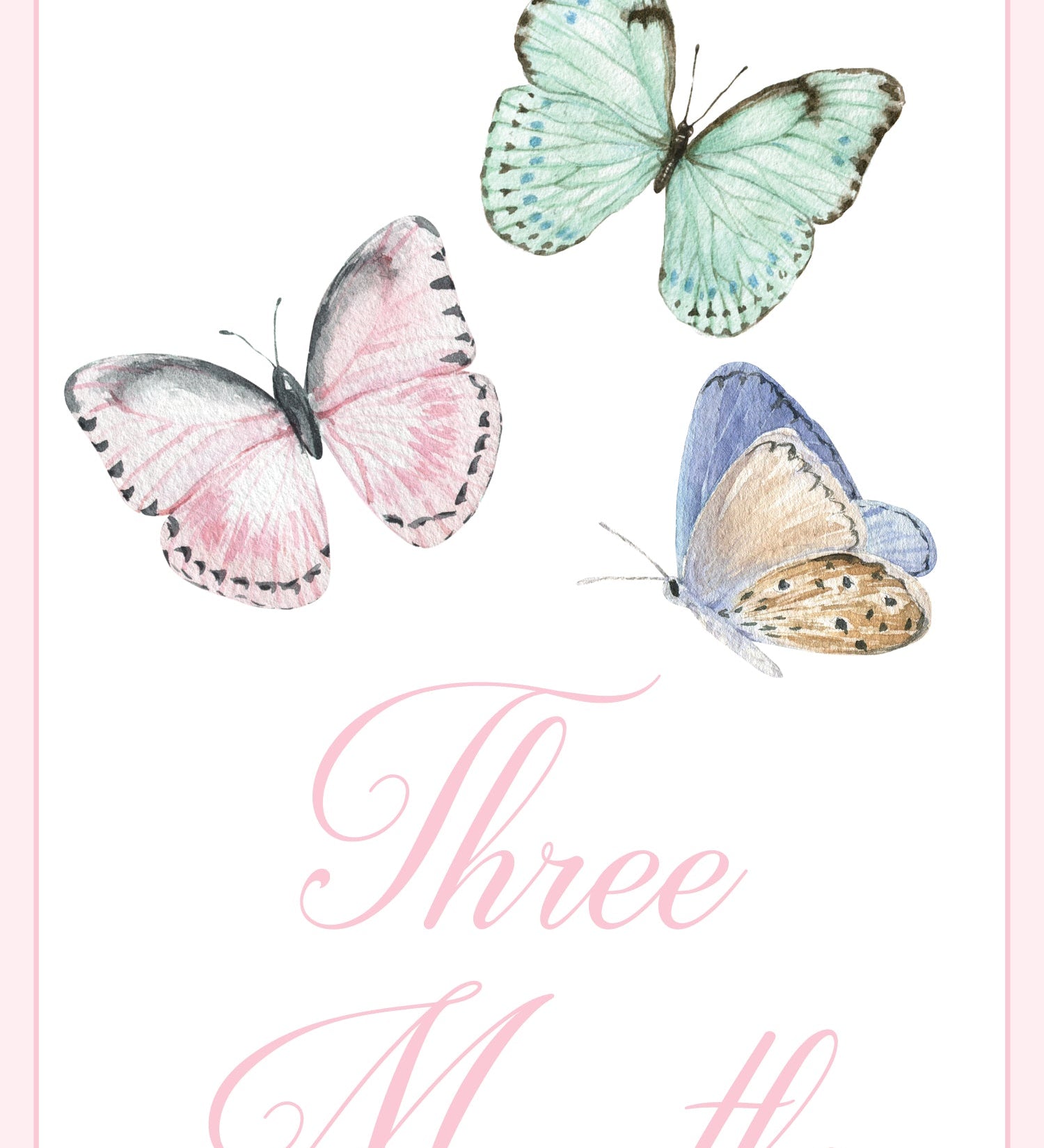 Watercolor Butterfly Baby Milestone Cards