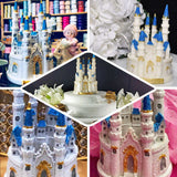 Princess Castle Cake Topper, Blue & White (8.5")