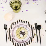 Black & White Striped Paper Party Plate (12pcs)