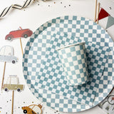 Blue Checkered Large Disposable Paper Napkins (16pcs)