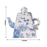 French Toile Teapot Favor Boxes, Blue (25 Pack)