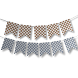 Blue & Yellow Flag Checkered Banners (2) 8 Ft