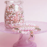 BOO Pastel Pink Letter Bead & Ghost Charm DIY Bead Jar
