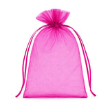 Fuchsia Organza Favor Bags, 5" x 7" (100 Pack)