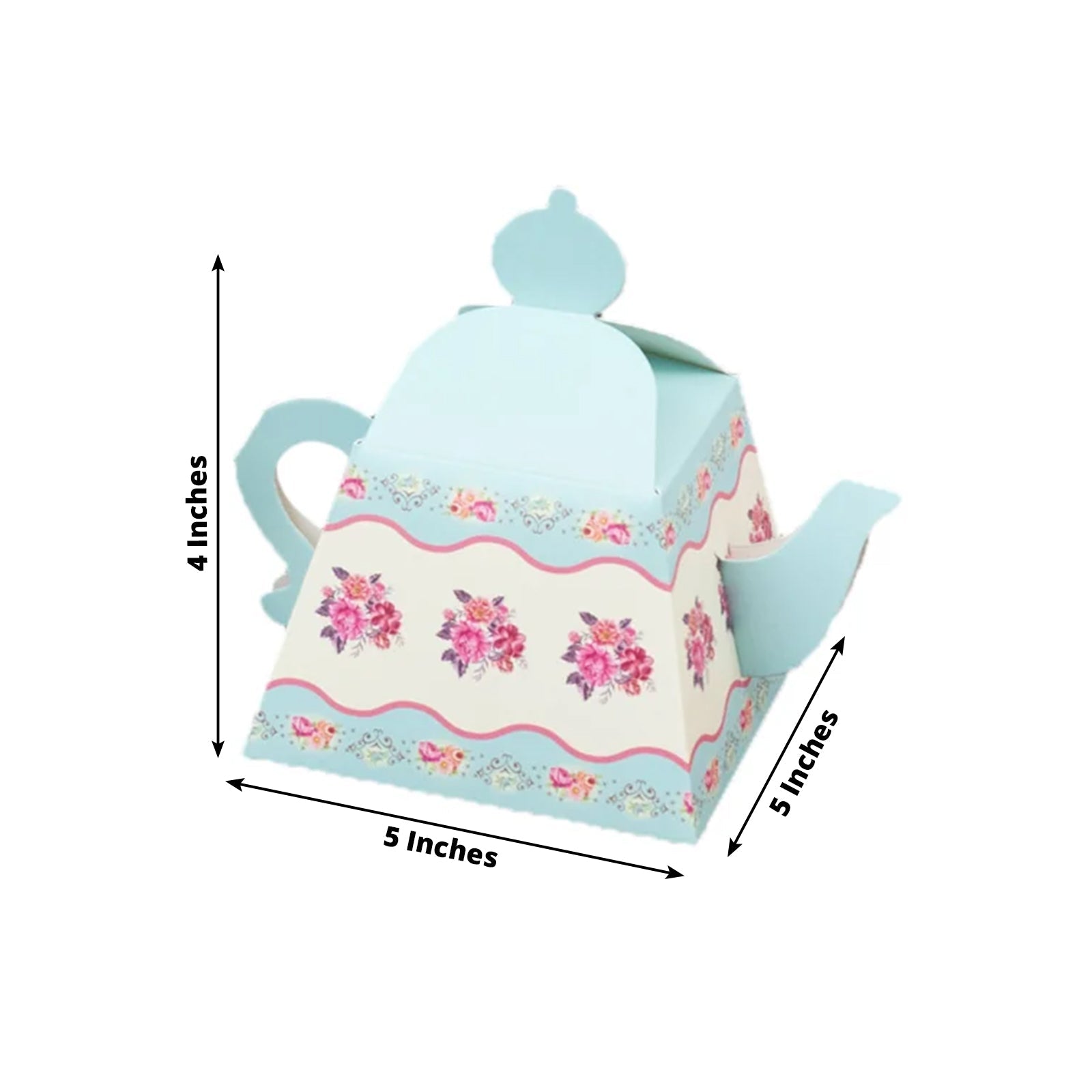 Vintage Floral Teapot Favor Boxes (24 Pack)