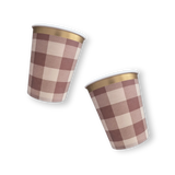 Brown Gingham Fall Plaid Disposable Cups