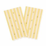 Butter Yellow Striped Floral Guest Napkins, 24pcs