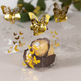 Clear Candy Boxes with Gold Butterfly Top (25 Pack)