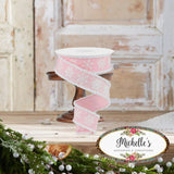 1.5" Snowflake Drift Edge Ribbon: Pale Pink (10 Yards)