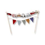 Car Cake Banner – Mini Car & Pennant Garland Topper