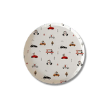 Car Patterned Birthday Dessert Plates – 7" Beige Plates (12pcs)