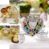 Heart Carriage Candy Boxes, Silver (12 Pack)