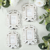 Vintage Baroque Mini Photo Frames, White (4 Pack)