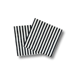 Classic Black & White Striped Disposable Paper Napkins (24pcs)