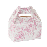 French Toile Gable Treat Boxes, Pink (25 Pack)