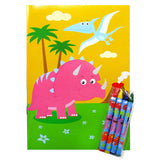 Dinosaurs Coloring Books with Crayons – Set of 6 or 12