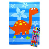 Dinosaurs Coloring Books with Crayons – Set of 6 or 12