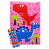 Dinosaurs Coloring Books with Crayons – Set of 6 or 12