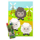 Farm Animals Coloring Books with Crayons – Set of 6 or 12