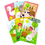 Farm Animals Coloring Books with Crayons – Set of 6 or 12