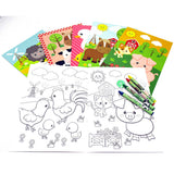 Farm Animals Coloring Books with Crayons – Set of 6 or 12