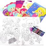 Mermaids Coloring Books with Crayons – Set of 6 or 12